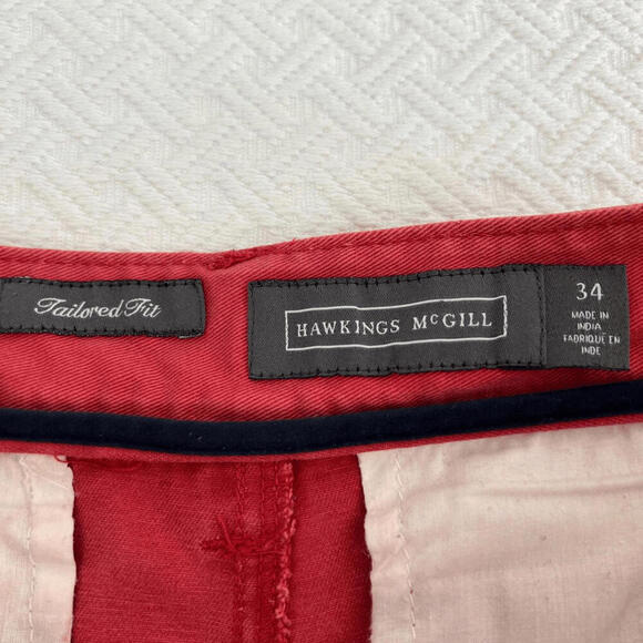 Vintage Hawkings Mcgill Men's Size 34 Tailored Fit Red Bermuda Style Shorts - Picture 2 of 9
